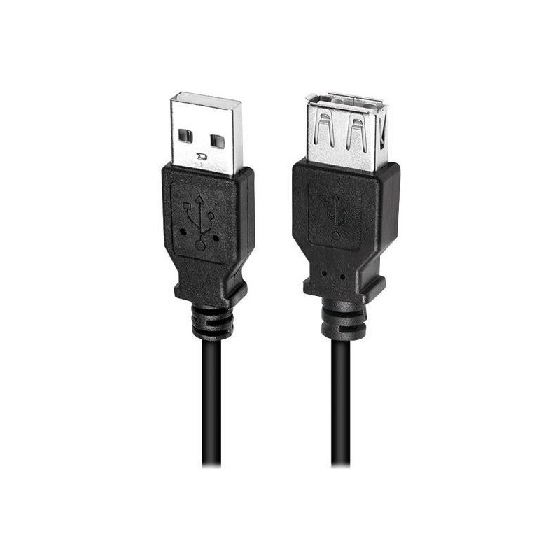 LogiLink USB 2.0 USB forl&Atilde;&brvbar;ngerkabel 2m Sort