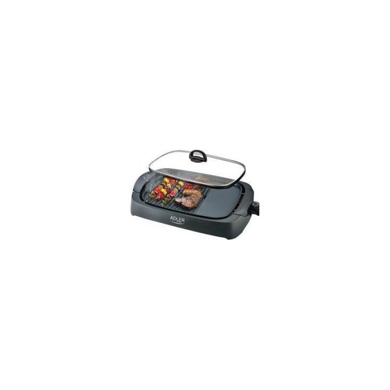 Adler Electric Grill AD 6610 3000 W, Black, Non-stick coating, Glass 