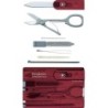 Coltello tascabile Victorinox V-0.71 00.T Swiss Card, rosso trasparen