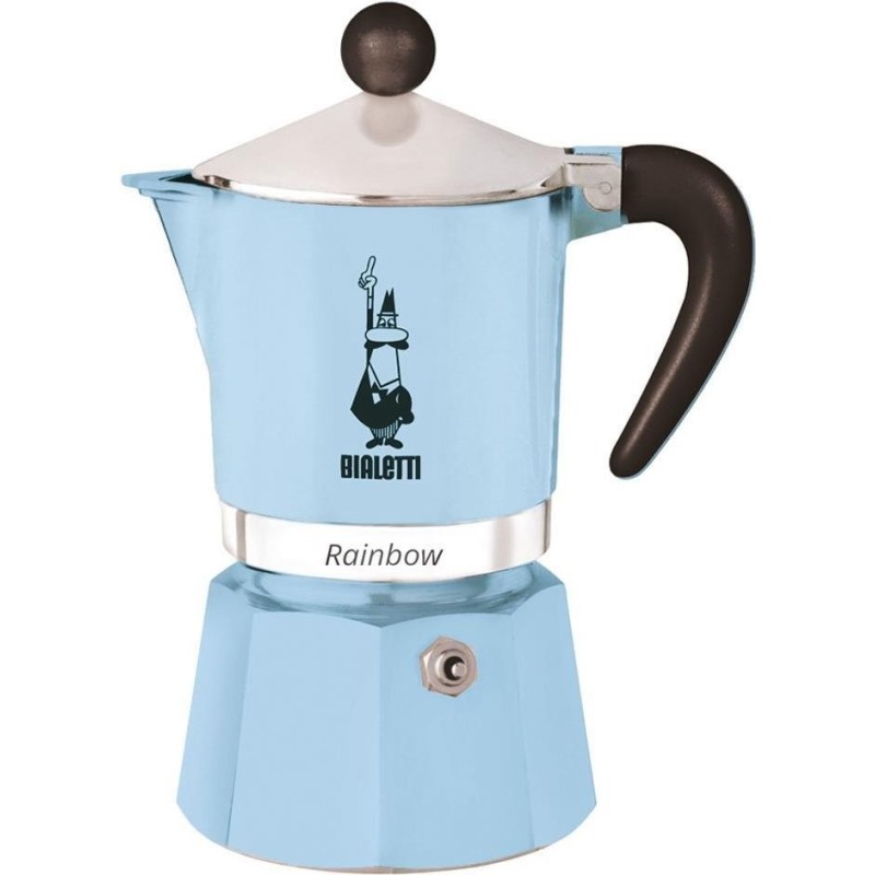 Bialetti Espressokocher Rainbow 3 Tassen hellblau