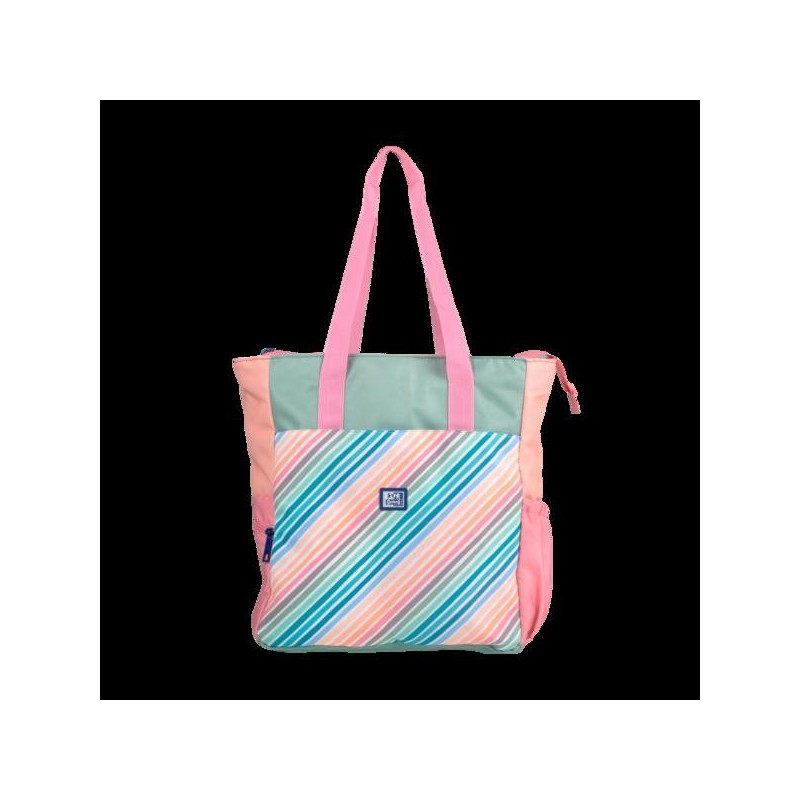 Borsa Tote Oxford Convertibile 2 in 1 Colorblock - Poliestere Ricicla