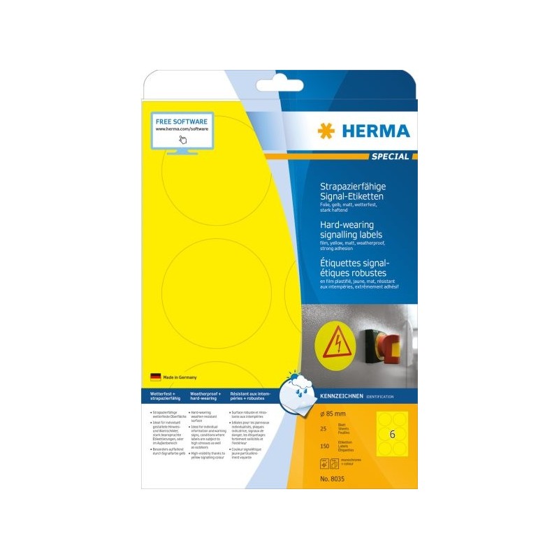 HERMA Special - Etichette in pellicola opaca, autoadesiva, resistente