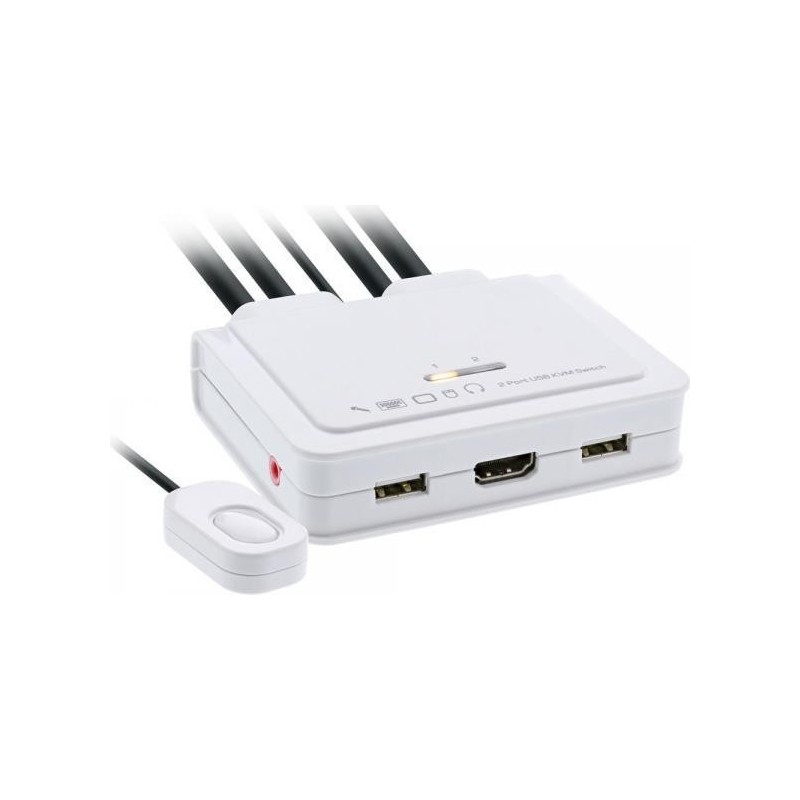 Switch KVM - 2 vie - USB-C + HDMI a HDMI - 4K - con audio - cavo inte