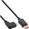 Cavo DisplayPort 1.4 - 8K4K - angolato a sinistra - nero-oro - 1 m