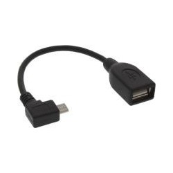 Cavo adattatore Micro-USB OTG - Micro-B ST angolato su USB A BU - 0,1