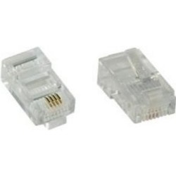 Spina modulare 8P4C RJ45 da crimpare su cavo piatto ISDN confezione d