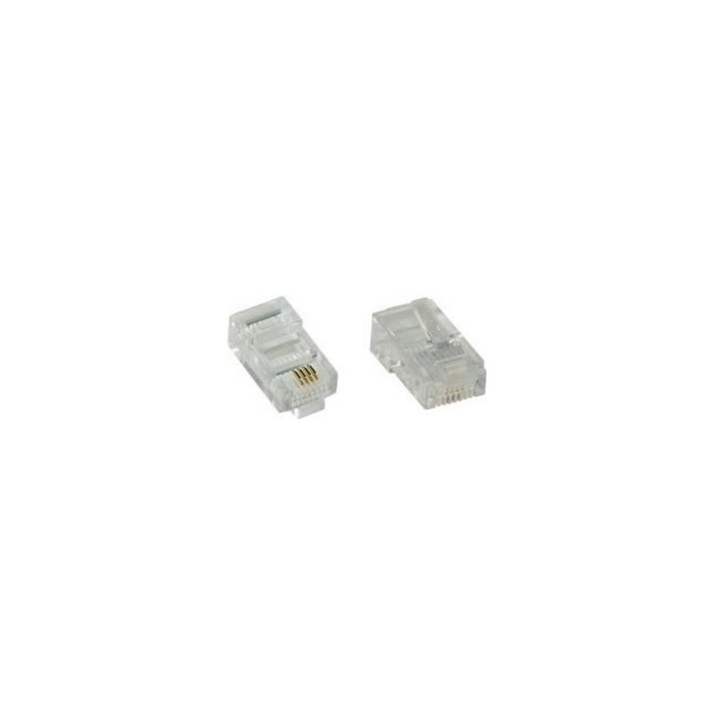 Spina modulare 8P4C RJ45 da crimpare su cavo piatto ISDN confezione d