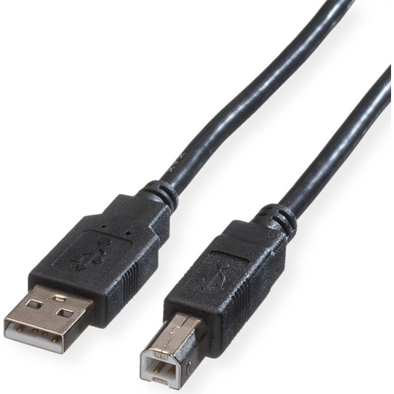 ROLINE GREEN USB2.0 CABLE, A - B, M/M, BLACK, 1.8M