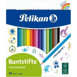 Pelikan Scatola da 24 Matite Colorate Esagonali Laccate - Mina Antiro