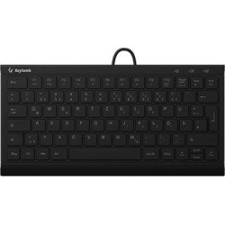 KEYSONIC Tastiera Mini QWERTZ, ABS, adattatore USB/PS/2, nera