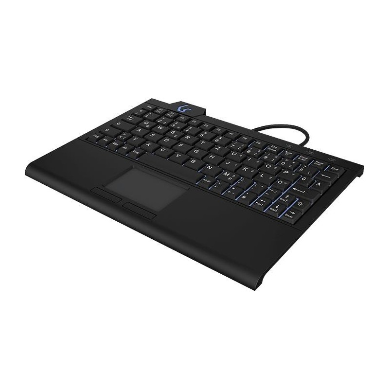 Tastiera KEYSONIC Super-Mini QWERTZ, ABS, USB, touchpad integrato