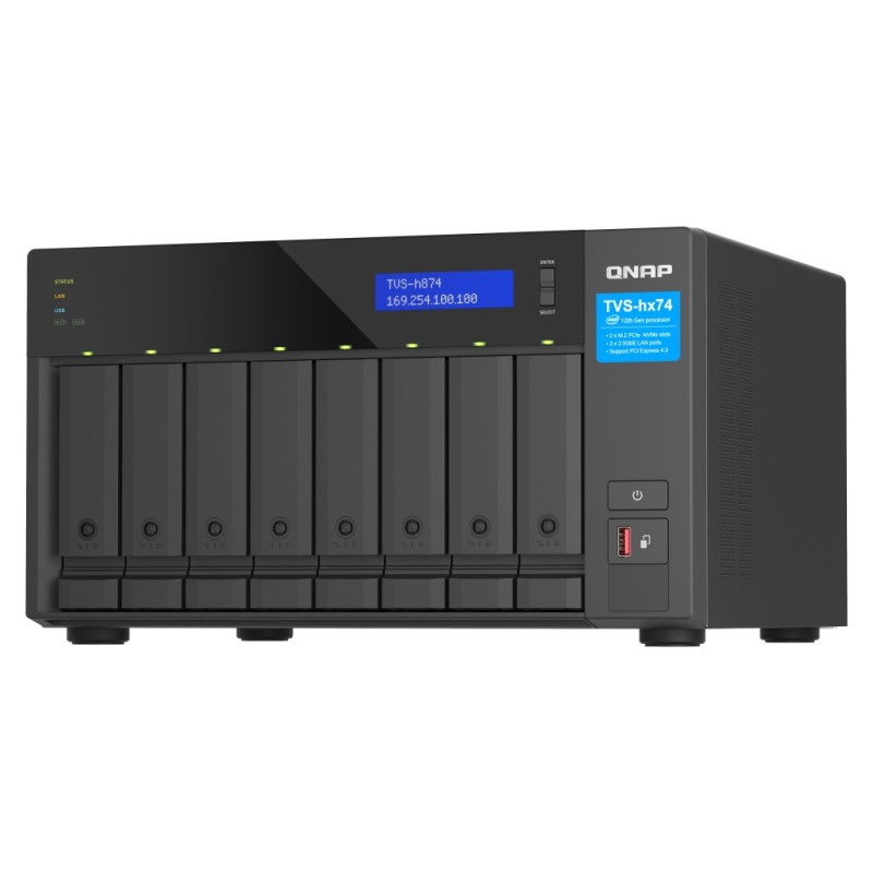 QNAP TVS-h874X NAS Tower Intel&reg; Core&trade; i9 64 GB DDR4 48 TB HDD QuTS