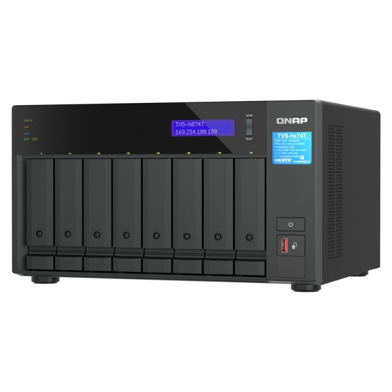 QNAP TVS-h874T NAS Tower Intel&reg; Core&trade; i7 32 GB DDR4 48 TB HDD QuTS