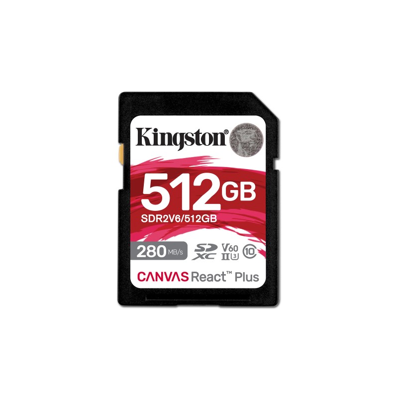 Kingston Technology 512GB Canvas React Plus SDXC UHS-II 280R/150W U3 