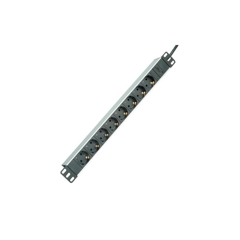 ROLINE PDU 19&quot; per armadi, 2300W, 8x IEC320 C14 M, alluminio, 2m