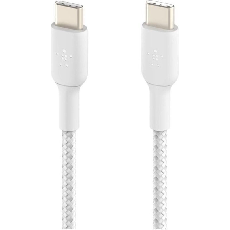 BOOSTCHARGE GEFLOCHTENES USB-C - BRAIDED CABLE WHITE 0.15M WHITE