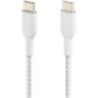 BOOSTCHARGE GEFLOCHTENES USB-C - BRAIDED CABLE WHITE 0.15M WHITE