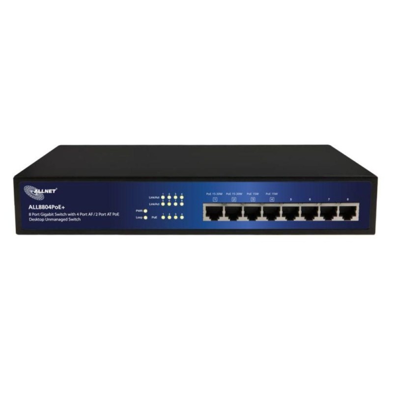 Allnet ALL8804PoE+ switch unmanaged 8 ports Gigabit HPoE 4x8023af