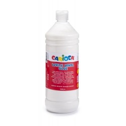 Carioca Colla Bianca 1L - Tappo con Dispenser - Adatta per Carta e Ca