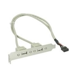 Staffa slot USB InLine - interna/esterna - 2xUSB Tipo A (W) - 1xPF10 