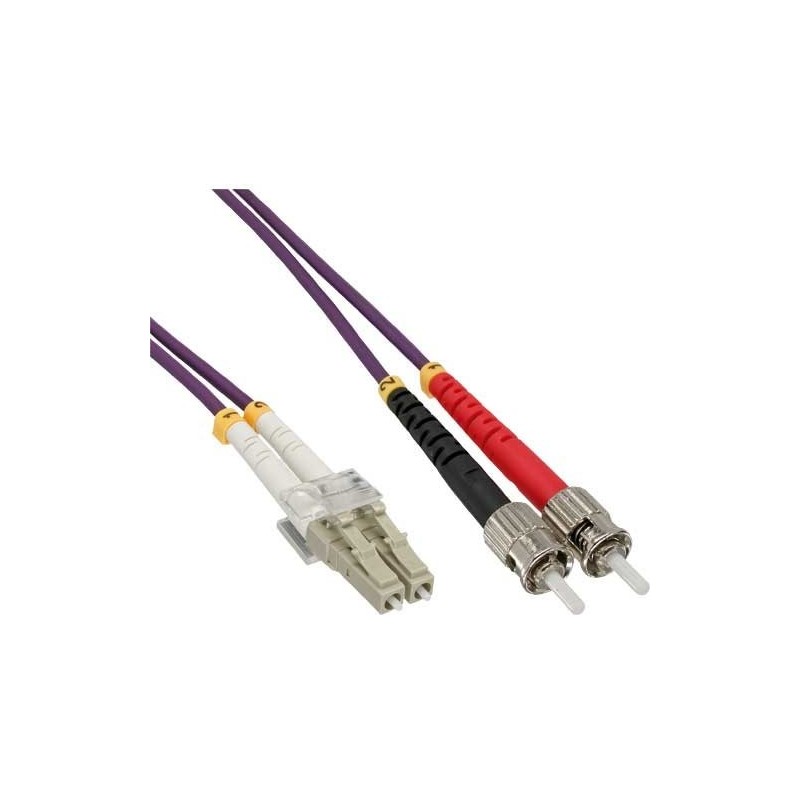 Cavo duplex in fibra ottica - LC-ST - 50-125 - OM4 - 1m