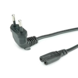 ROLINE Euro Power Cable, 2 poli, angolato, nero, 1,8 m