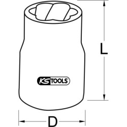 Bussola a percussione con profilo a spirale KS TOOLS 3/8&quot;, 11 mm (913