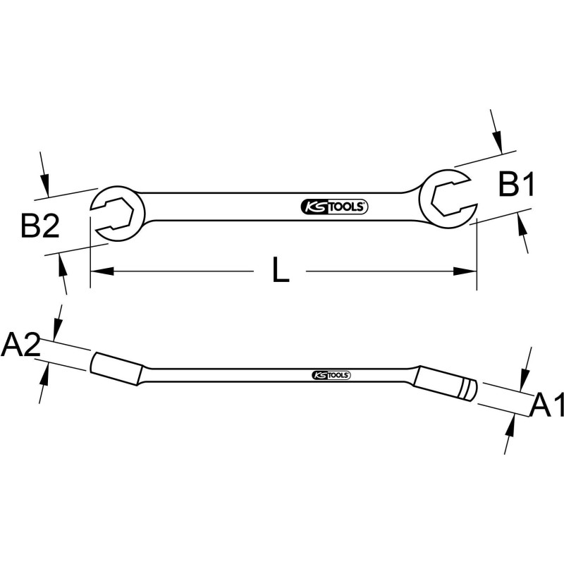 KS TOOLS Werkzeug-maschinen GmbH Chiave poligonale aperta doppia, ang