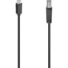 Hama USB-C to USB-B Cable, USB 2.0, 1.5 Metre, Black