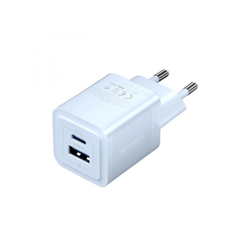 Cargador GaN a 2 Porte USB (C + A) (30W/30W)