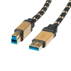 Cavo ROLINE GOLD USB3.2 Gen1, A - B, M/M, 0,8 m