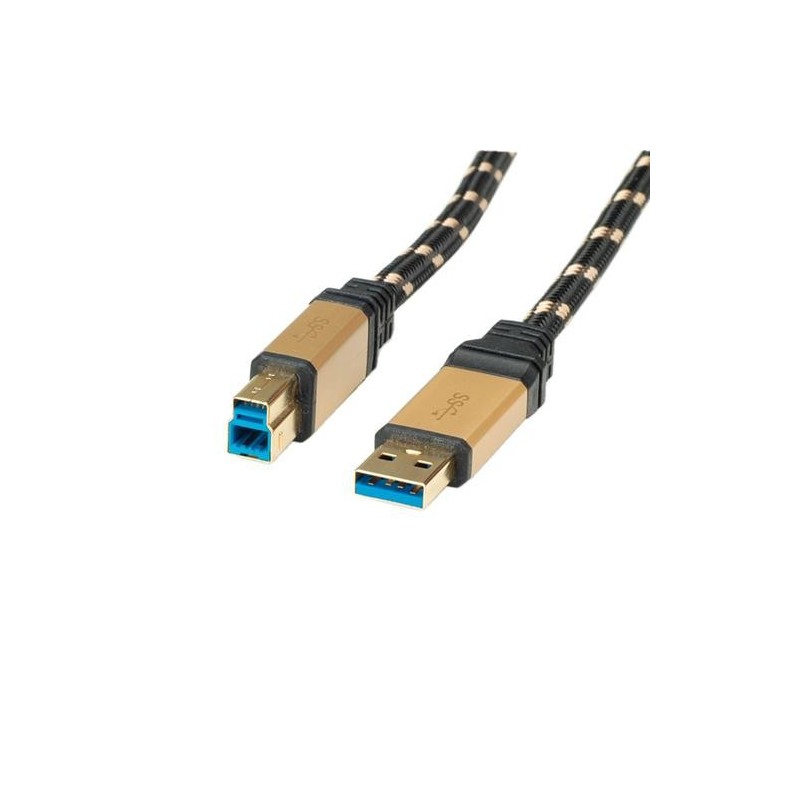 Cavo ROLINE GOLD USB3.2 Gen1, A - B, M/M, 0,8 m