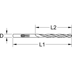 Punta elicoidale KS TOOLS HSS TiN, 12,1 mm, confezione da 5 (330.4121)