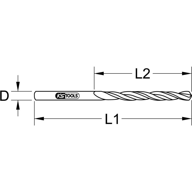 Punta elicoidale KS TOOLS HSS TiN, 12,1 mm, confezione da 5 (330.4121)