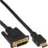 Cavo HDMI-DVI - contatti dorati - HDMI ST a DVI 18+1 ST - 1m