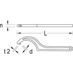 Chiave a gancio GEDORE, DIN 1810 forma B, 95-100 mm (6337470)