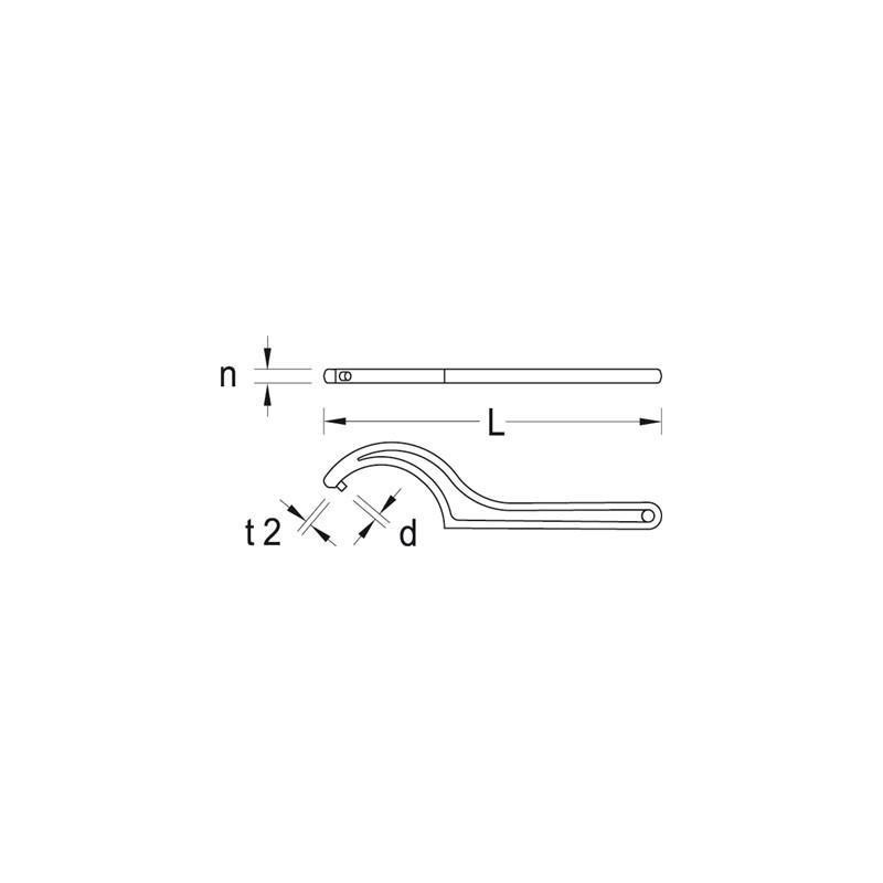 Chiave a gancio GEDORE, DIN 1810 forma B, 95-100 mm (6337470)