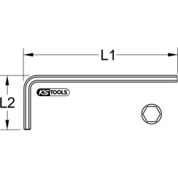 KS TOOLS Chiave a brugola, fosfatata, corta, 1,5 mm (151.26015)