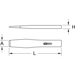 Scalpello piatto KS TOOLS BRONZEplus, 25 mm, 200 mm (963.2416)