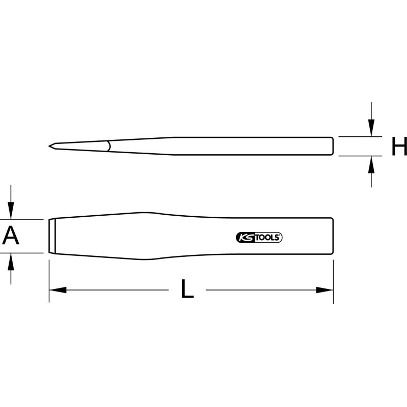 Scalpello piatto KS TOOLS BRONZEplus, 25 mm, 200 mm (963.2416)