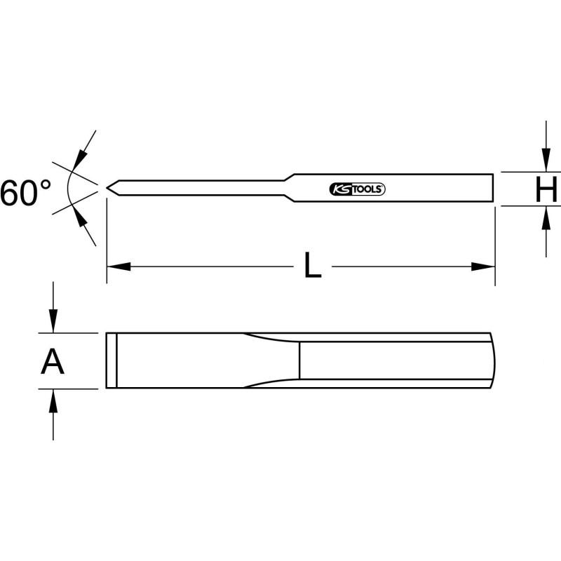 Scalpello a fessura KS TOOLS BRONZEplus, 200 mm (963.2430)