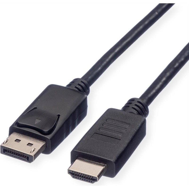 ROLINE GREEN DISPLAYPORT CABLE, DP - HDTV, M/M, BLACK, 1M