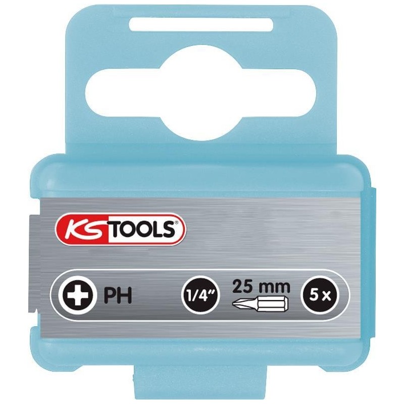 Punta KS TOOLS 1/4&quot; IN ACCIAIO INOSSIDABILE, 25mm, PH1, confezione da