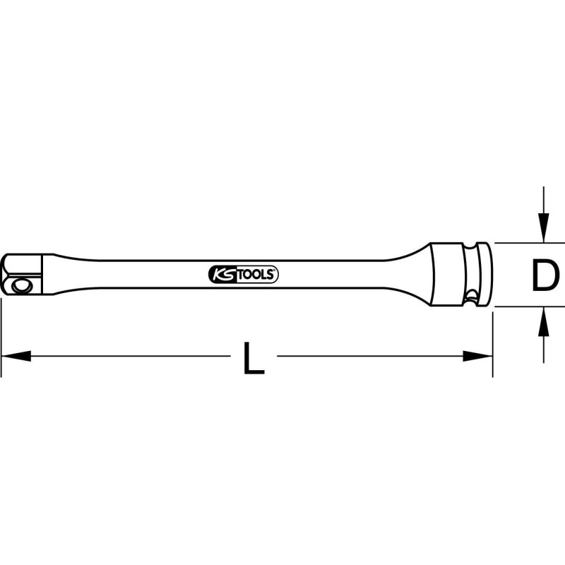 KS TOOLS 1/2&amp;quot, estensione forza-torsione, 90Nm (515.1061)