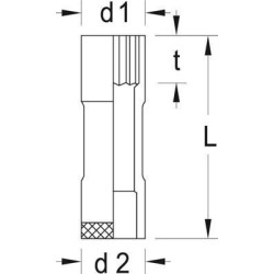 Inserto per chiave a bussola GEDORE 1/2&quot; lungo profilo UD 17 mm (6140