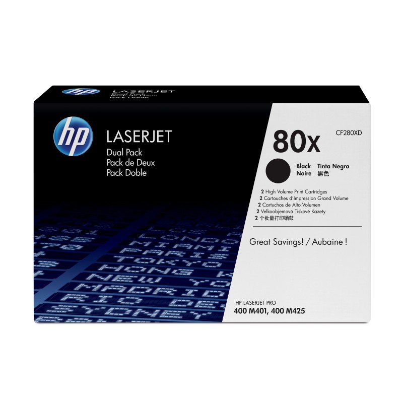 HP 80XD ORIGINAL CARTOUCHE DE TONER NOIR HAUTE CAPACIT&Atilde;&permil; 2 X 6.900