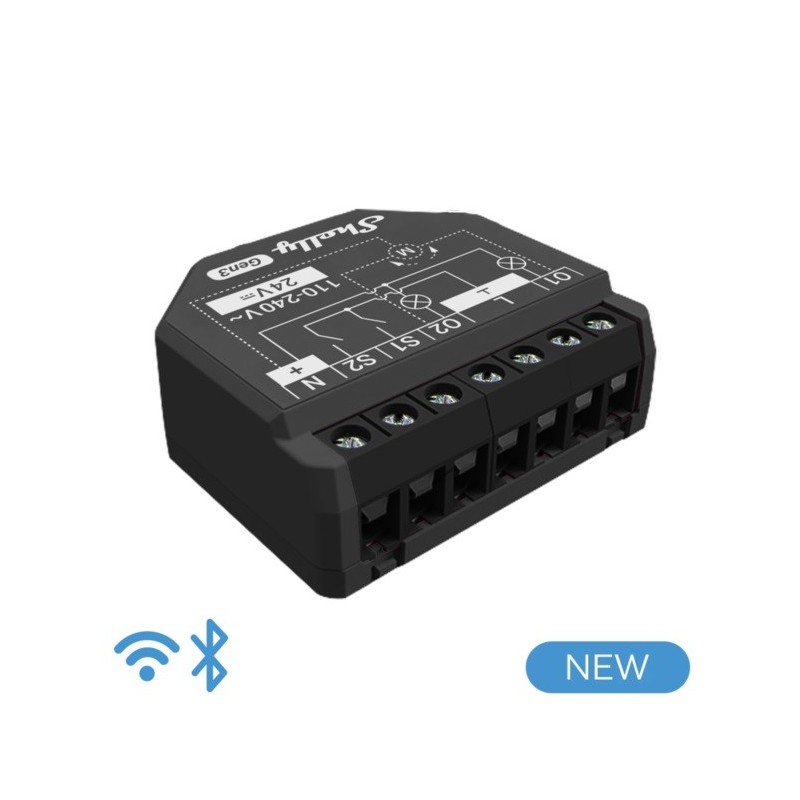 Shelly Plus 2PM Gen 3 - Smart Relay Tapparelle 16A AC/DC WiFi + PM