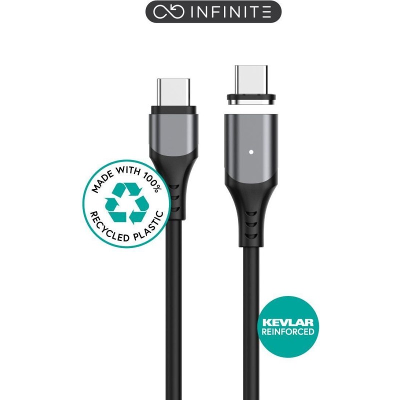 INFINITE Magnetic USB-C - C - 2.0 Cable PD100W 480 Mbps - 2,0m Black 