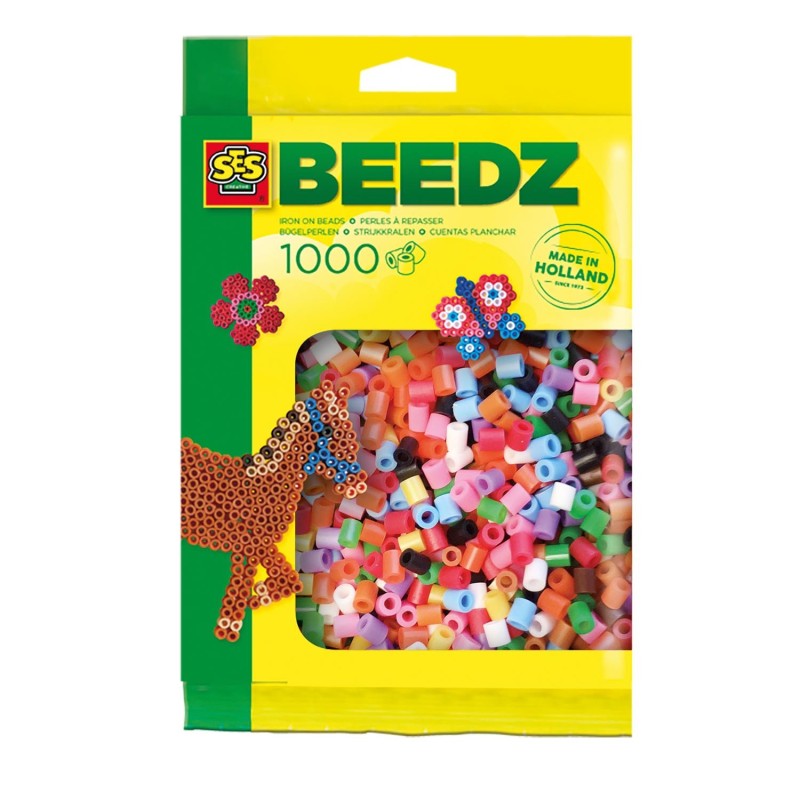 SES CREATIVE Beedz Iron-on Beads 1000 Mix Basic, 5 Years and Above [0