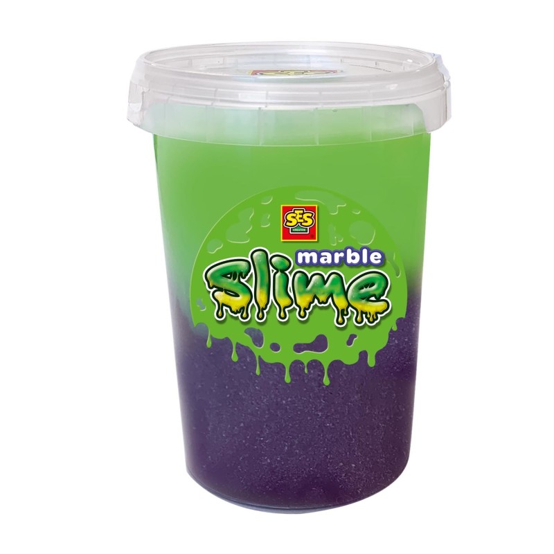 SES CREATIVE Children&#039;s Purple and Green Marble Slime, 200g Pot, 3 Ye